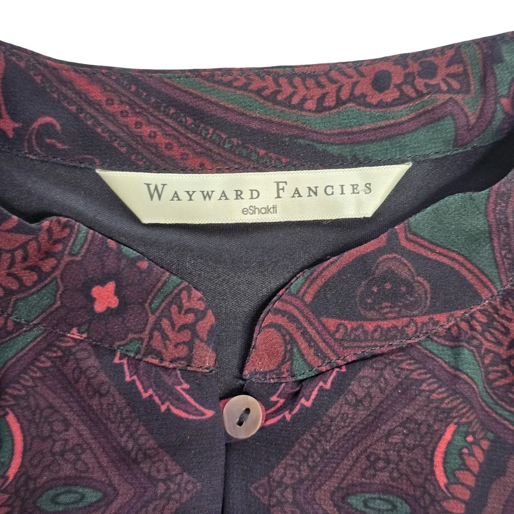 eShakti Wayward Fancies Paisley Shirt Dress Tie Waist Boho No Size Tag‎